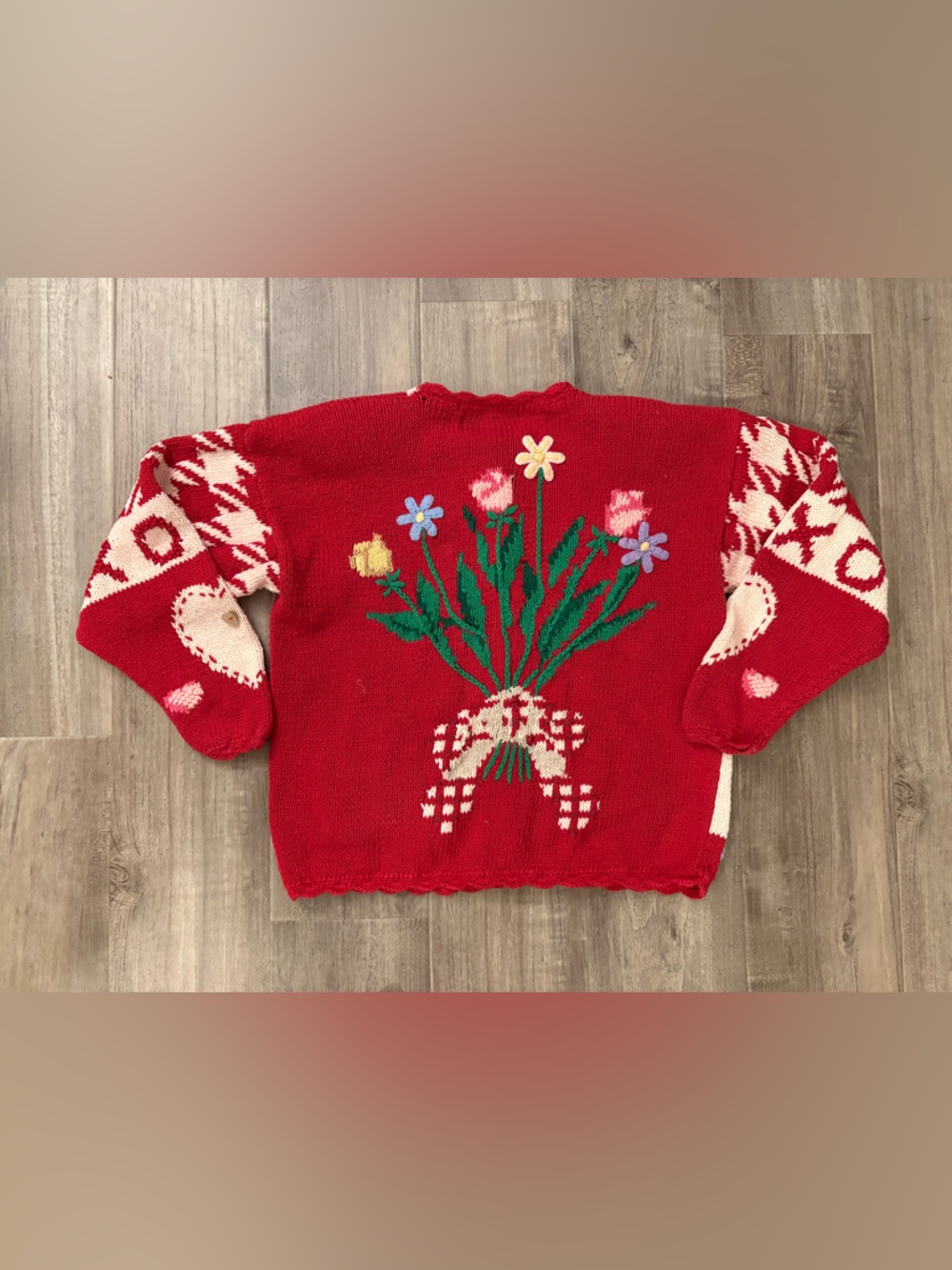 Vintage Eagles Eye Collectibles Valentines Novelty Knit Sweater Size XL - Picture 7 of 7